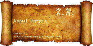 Kapui Margit névjegykártya